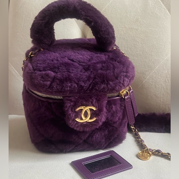 Chanel Shearling Lambskin Top Handel Vanity Bag - Picture 15 of 16